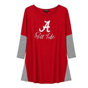 Gameday Couture Alabama Crimson‎ Tide Roll Tide Striped Tunic Top Red XXL